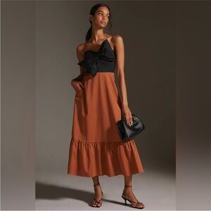 Anthropologie Hutch Bow-Tie Maxi Dress
